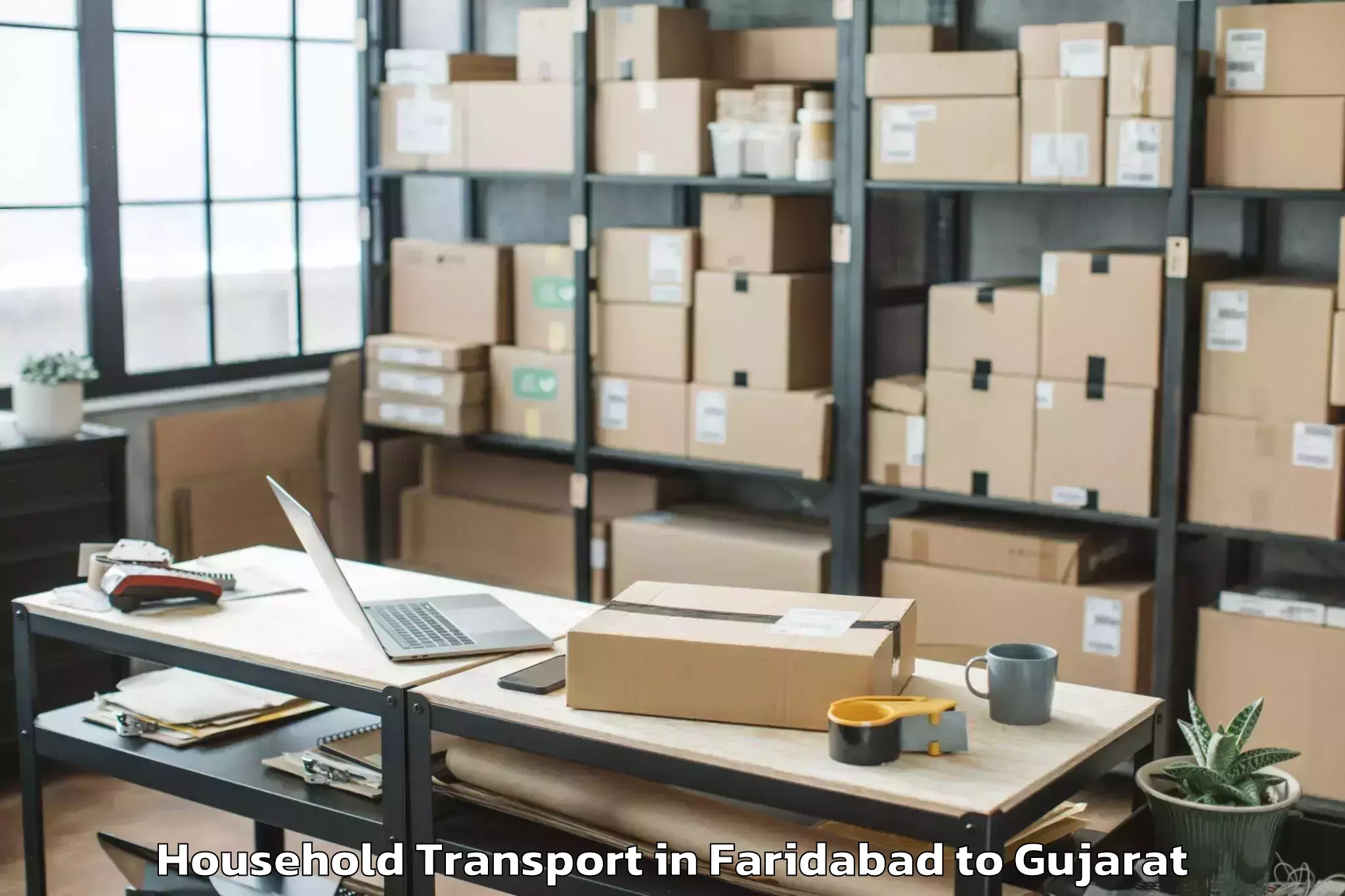 Faridabad to Vadodara Airport Bdq Household Transport Booking